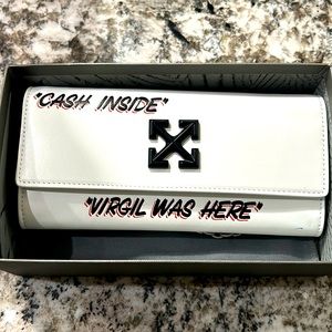 NWT Off-White - Jitney Logo Leather Wallet On Chain